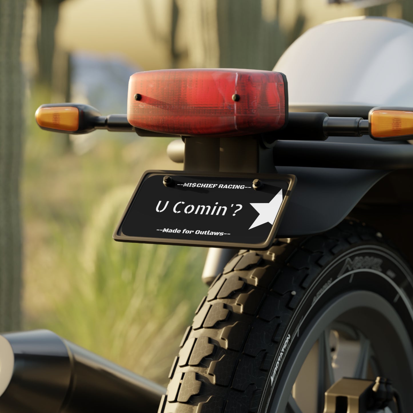 Official U Comin’? Mi$chief Motorcycle License Plate